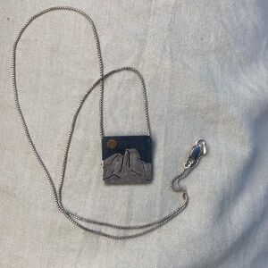 Yosemite Half Dome Moon Necklace